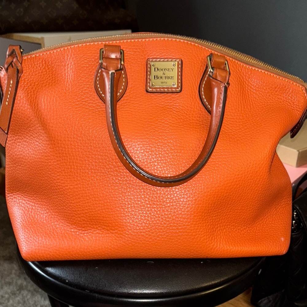 Dooney & Bourke Orange Satchel Pebbled Leather